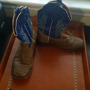 Kids veretta boots blue leather size 3 us